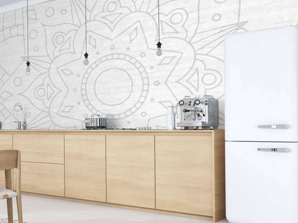 Geometrisk grå mandala