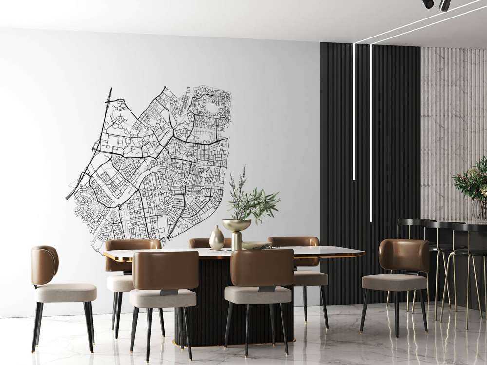 Kort over Leiden, hvid