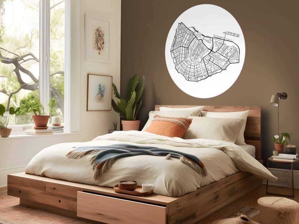 Amsterdam centrum kort, hvid