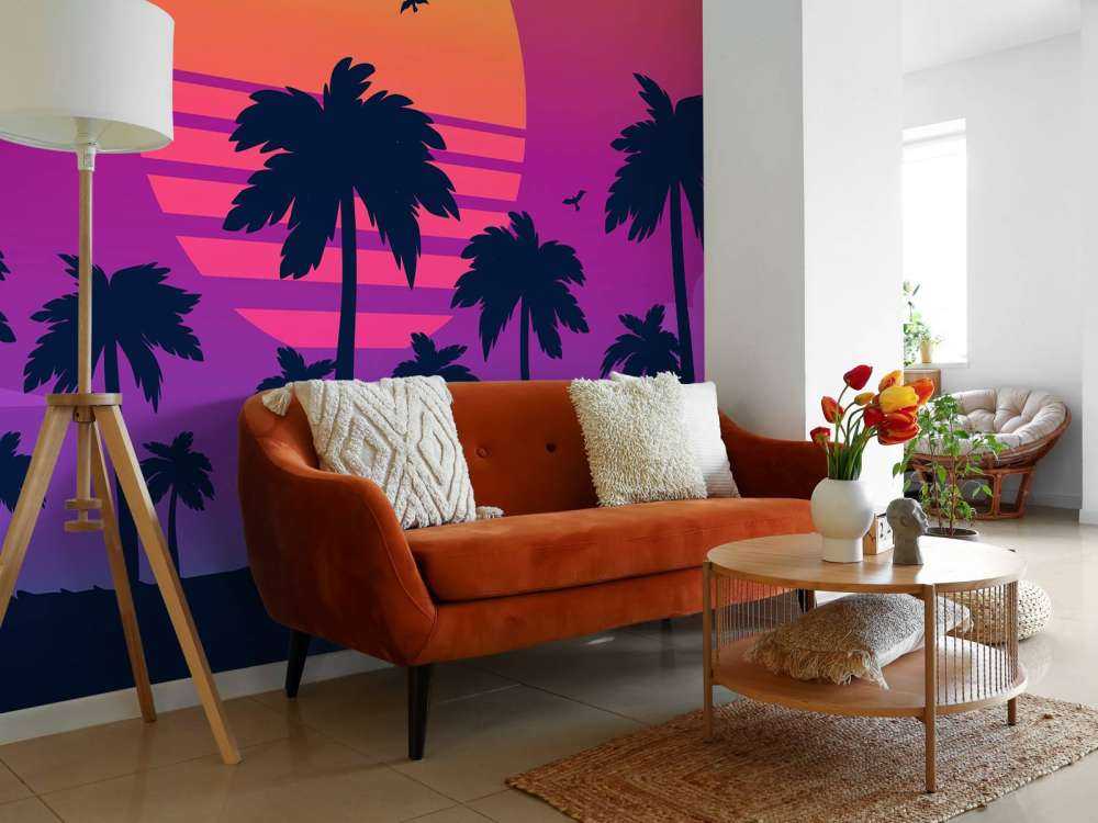 Illustration af en solnedgang