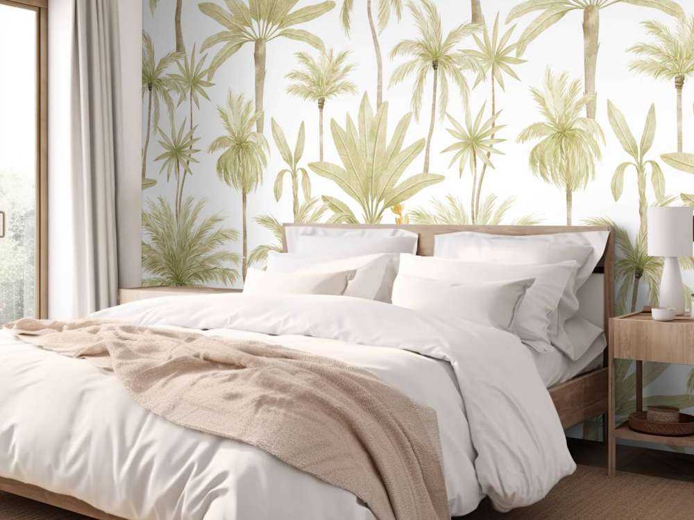 Tropiske akvarel træer