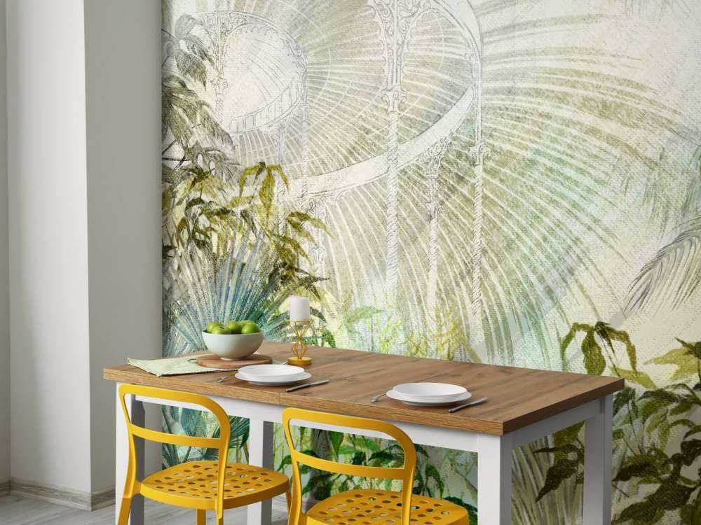 Växthus med tropiska växter