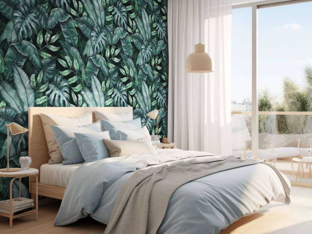Botaniskt mönster med palmblad