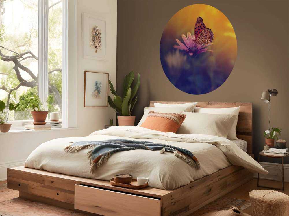 Röd fjäril på blomman