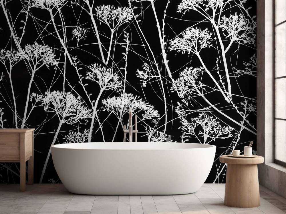 Siluett av torkade växter