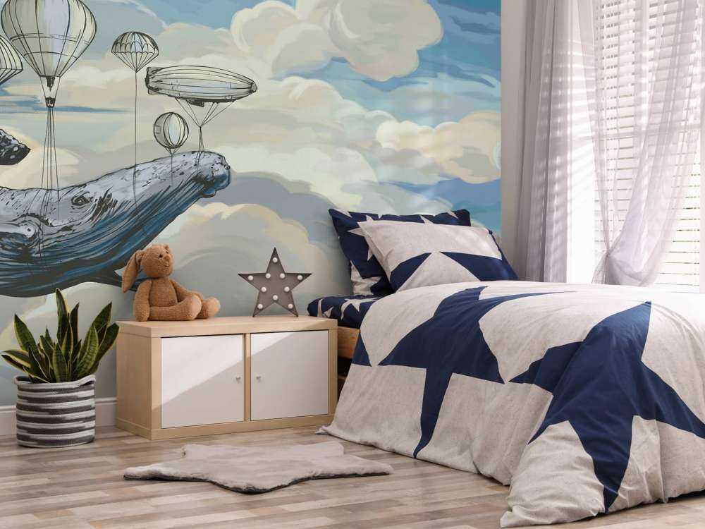 Varmluftsballonger med en val