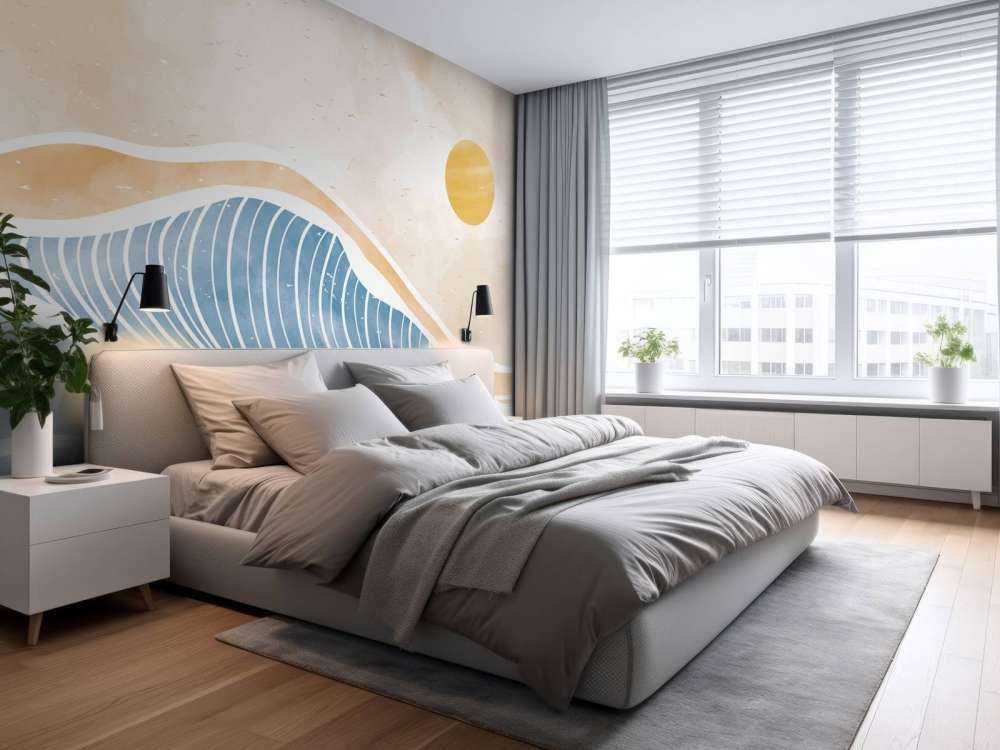 Blå vågor för solen