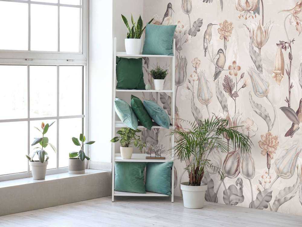 Vår Kolibri Symfoni - Vintage Sepia Blomma