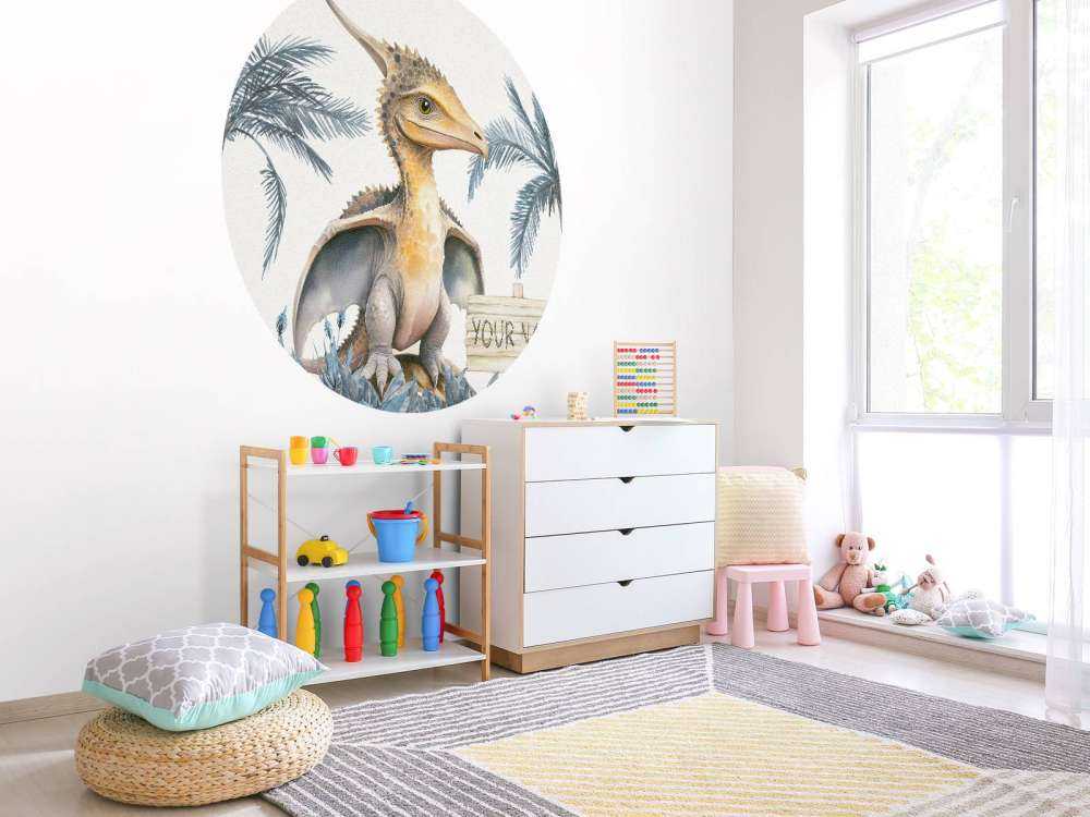 Baby pteranodon i den blåa djungeln