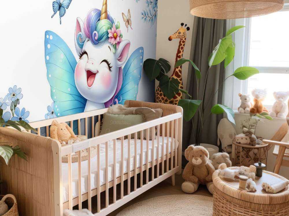 Glada Älvor Enhörning och Blommor