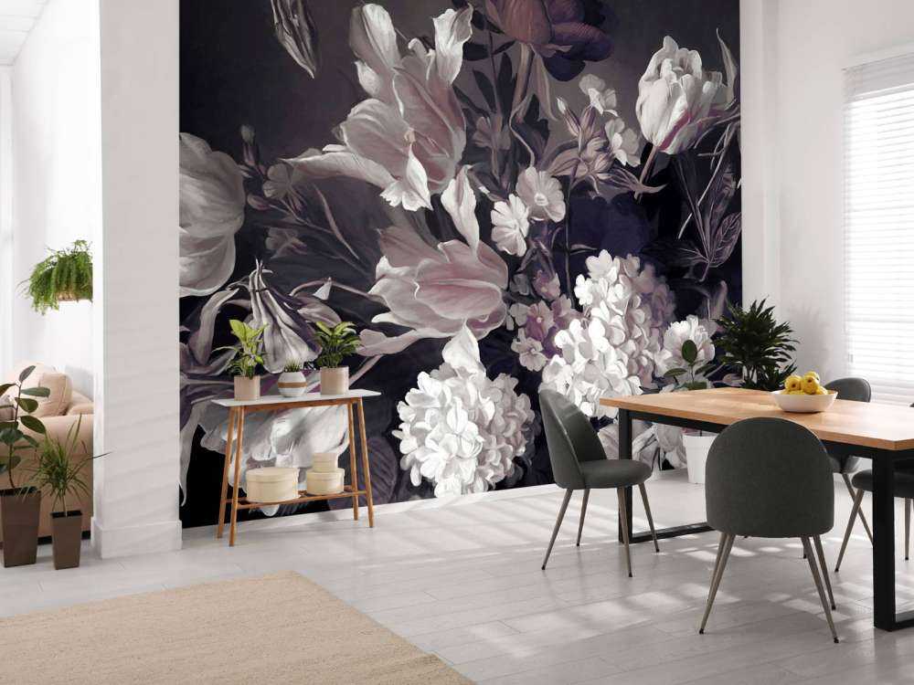 Bukett med lila tulpaner