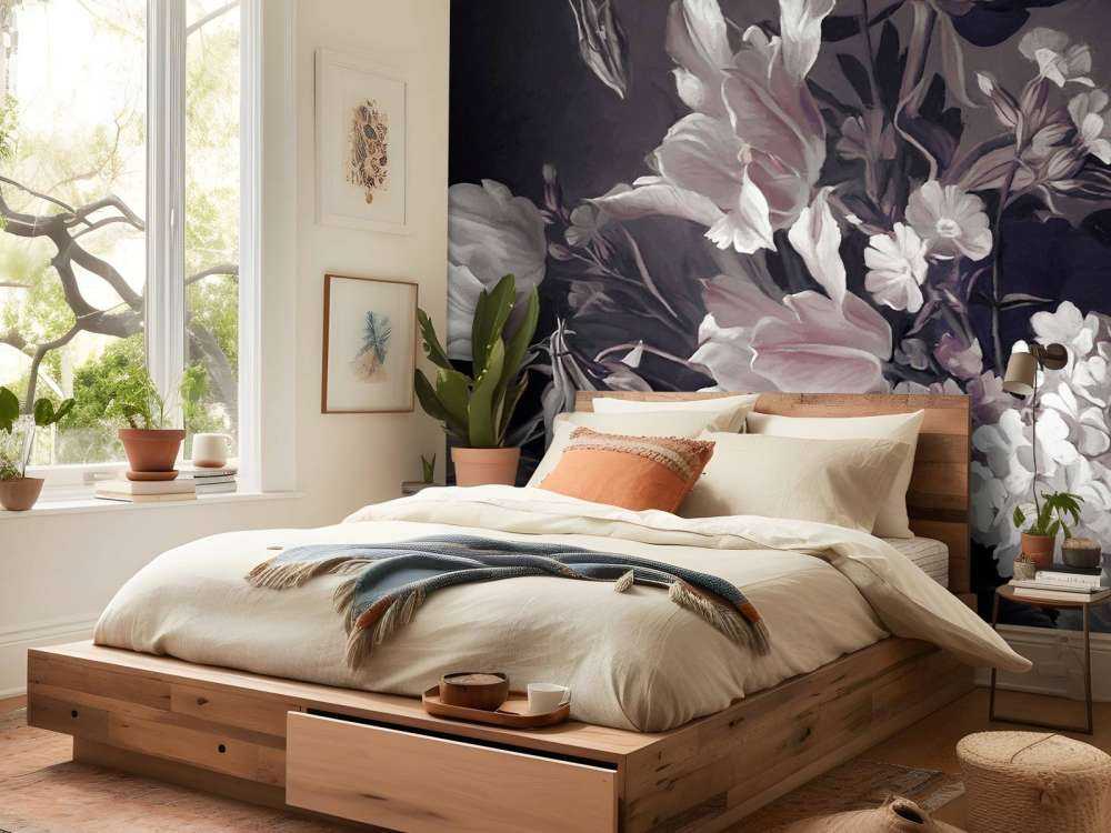 Bukett med lila tulpaner