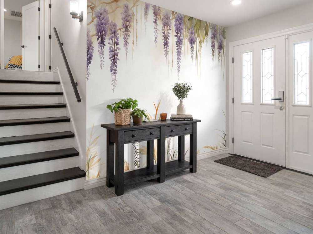 Wisteria och fältgräs blå