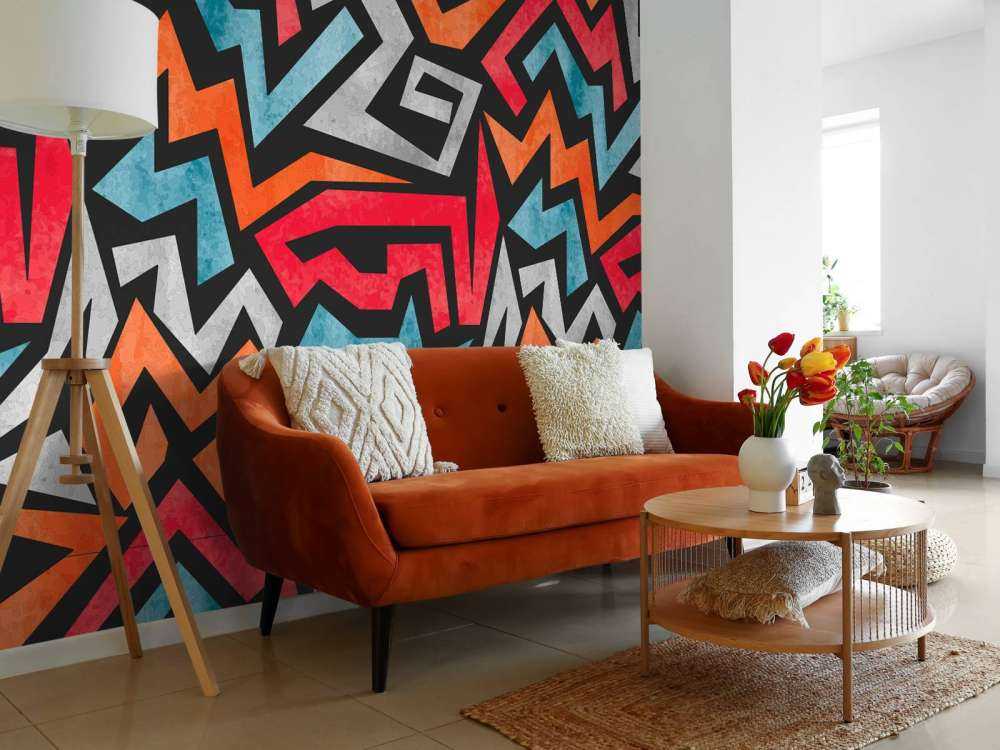 Färgglatt grafiskt tryck