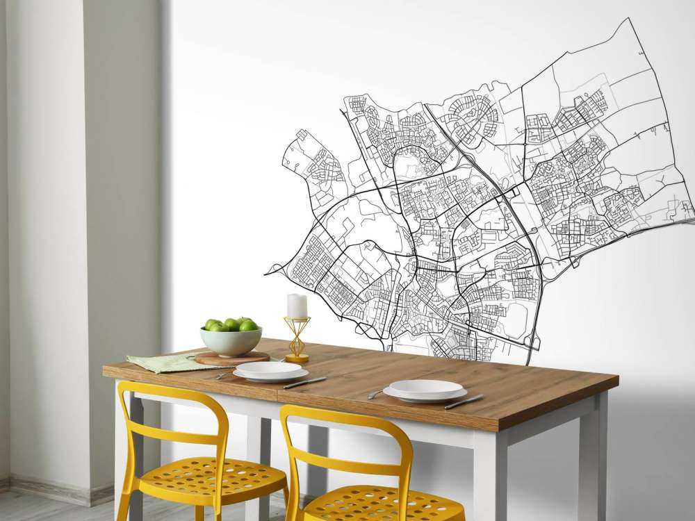 Karta över Den Bosch, vit