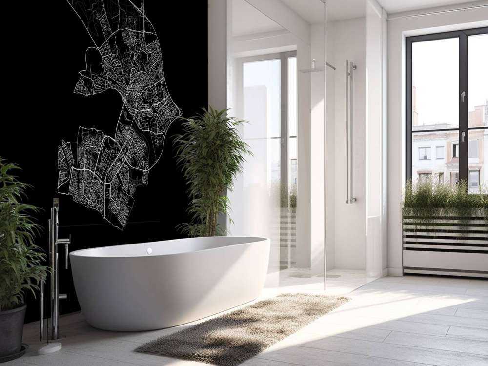 Karta över Arnhem, svart