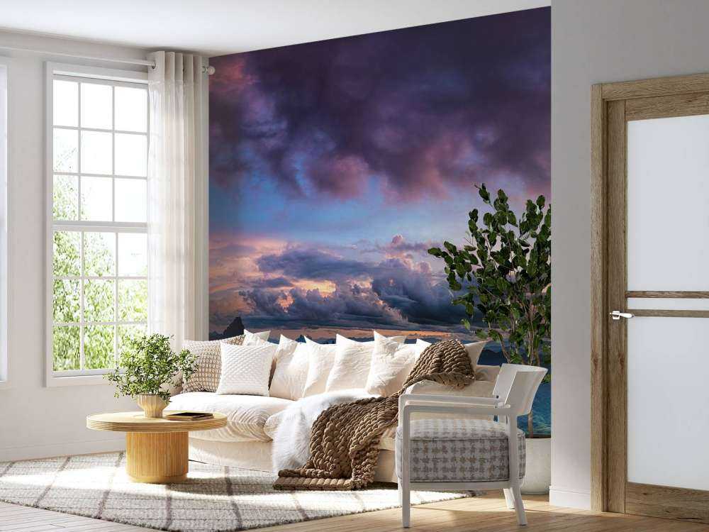 Solnedgång över ett berg