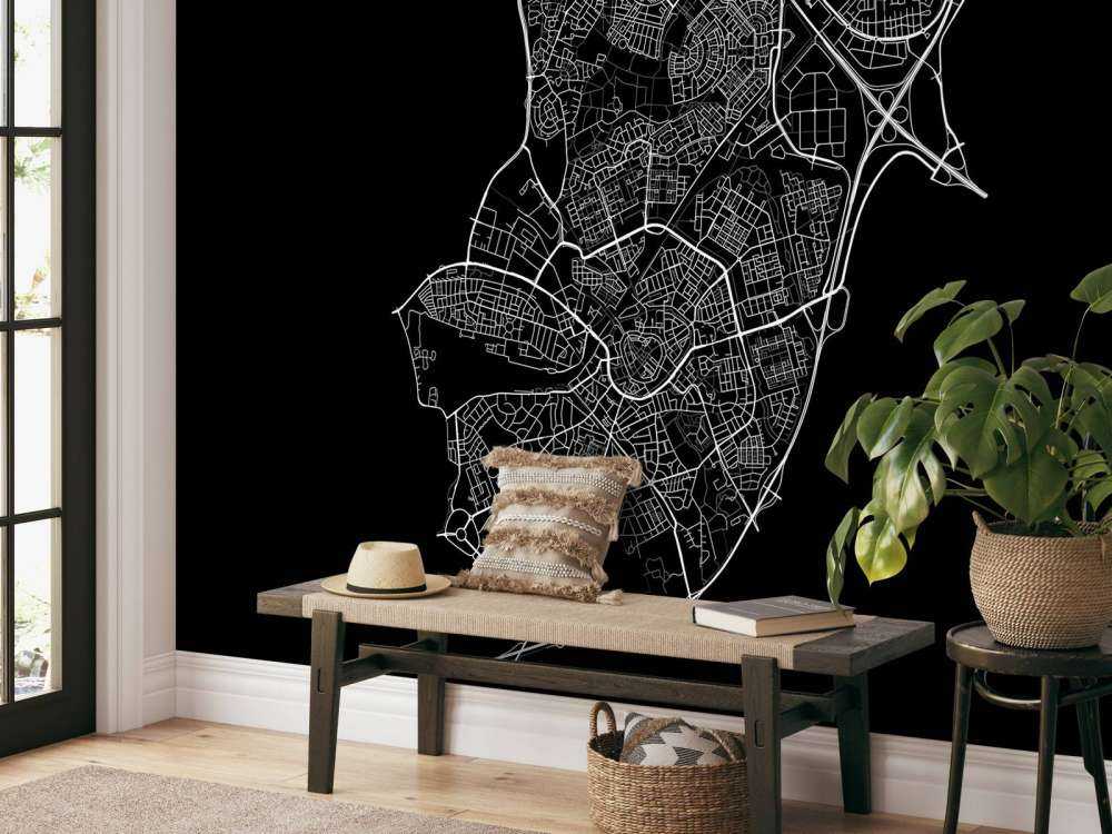 Karta över Amersfoort, svart