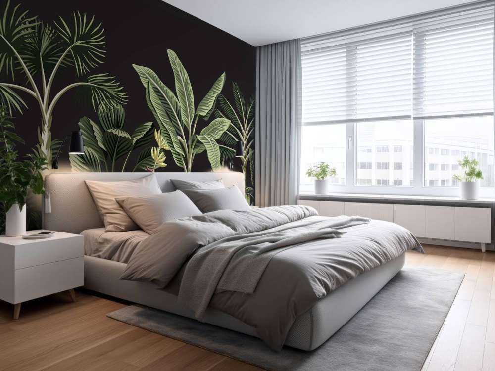 Tropisk palm på mörk bakgrund