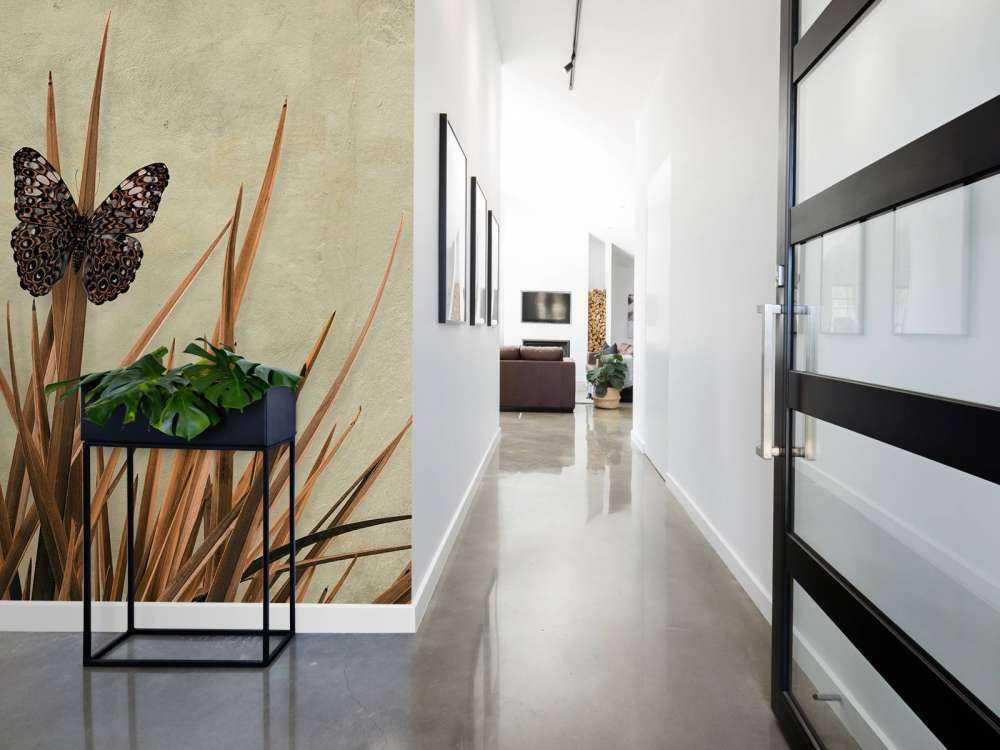 Fjäril vid gammal vägg