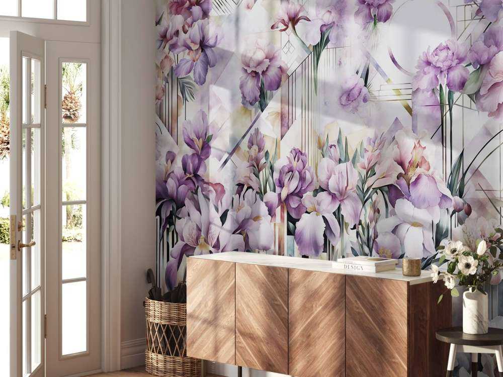 Stora akvarellirisar lila