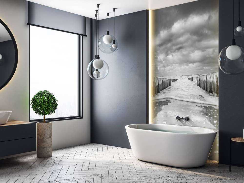 Oroligt hav i svart och vitt