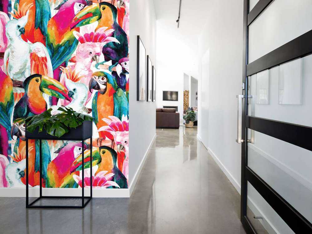 Fåglar med tropiska färger