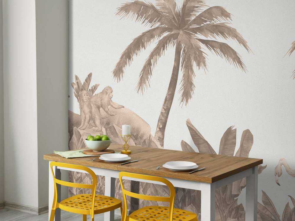 Apor och flamingos