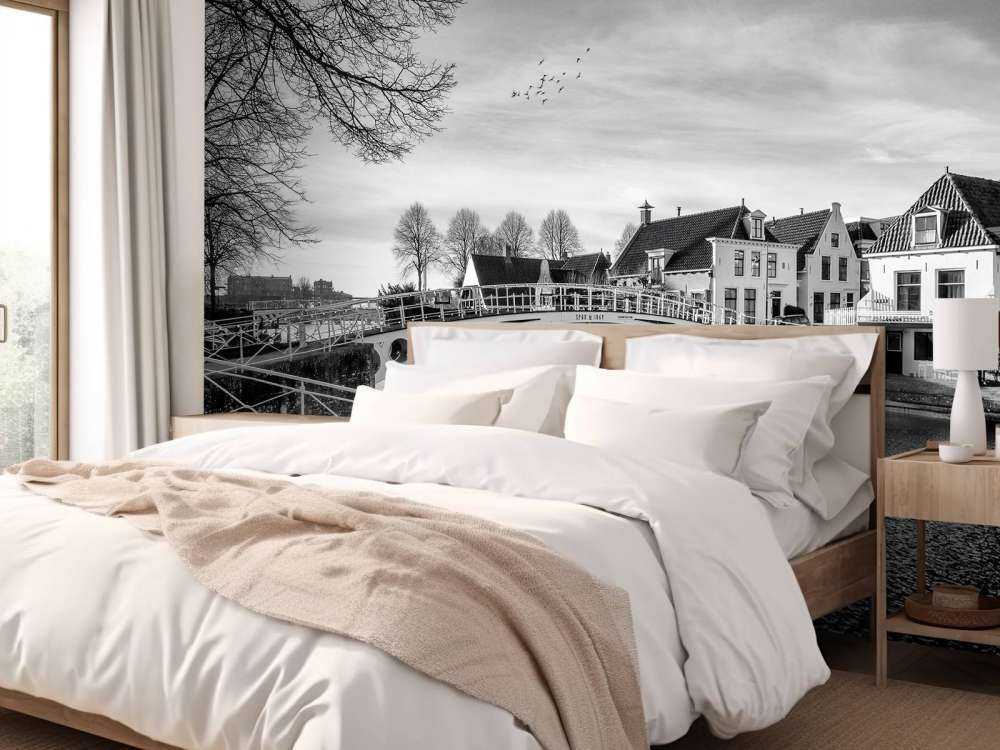 Den befästa staden Dokkum Bro över Klein Diep Friesland 