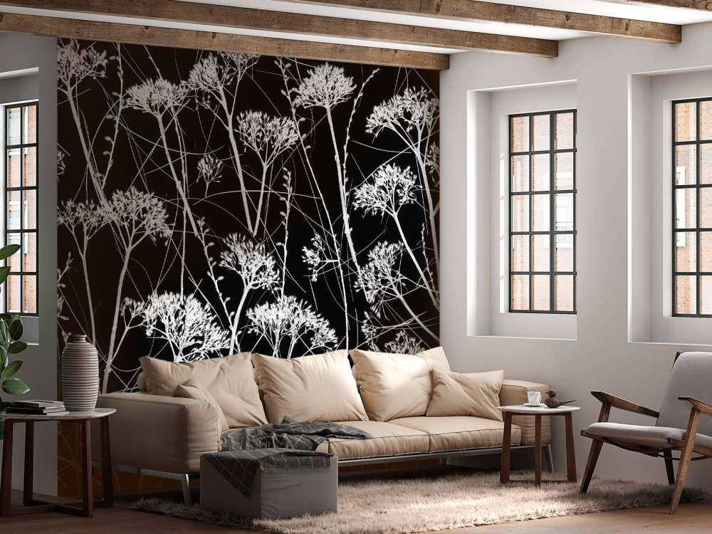 Siluett av torkade växter