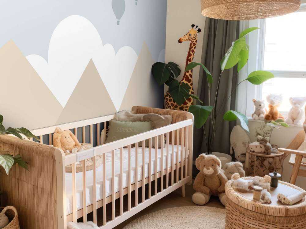 Höga berg med luftballonger