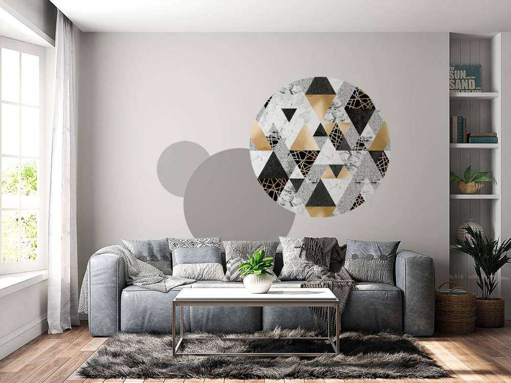 Marmor trianglar med guld