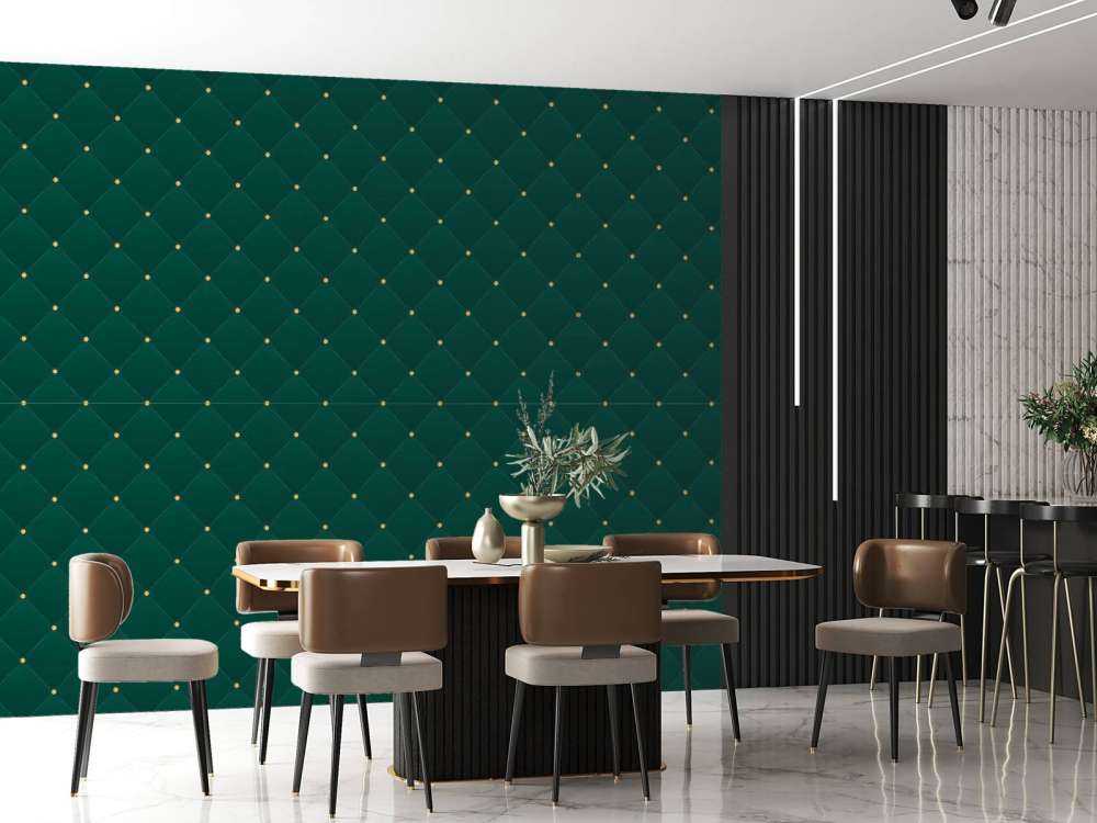 Mörkgrönt chesterfieldmönster