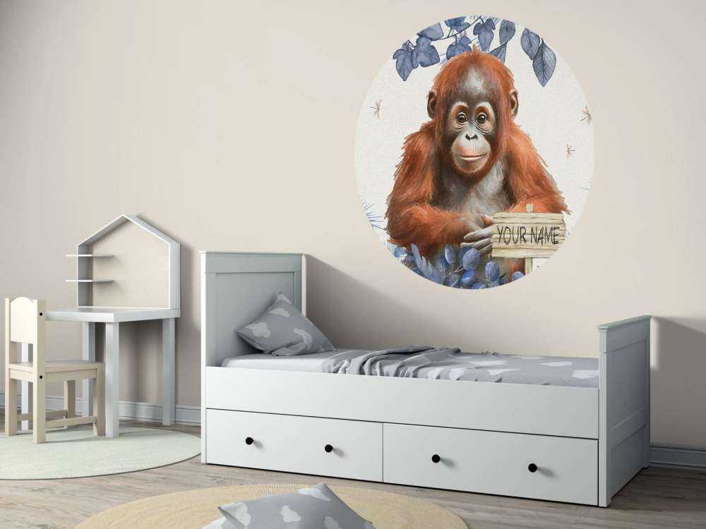 Ung orangutang i djungeln blå
