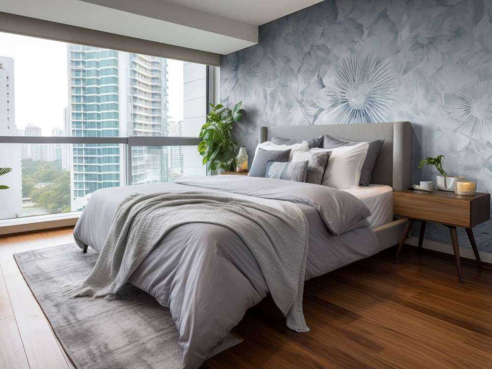 Botanisk akvarell elegans blå måne