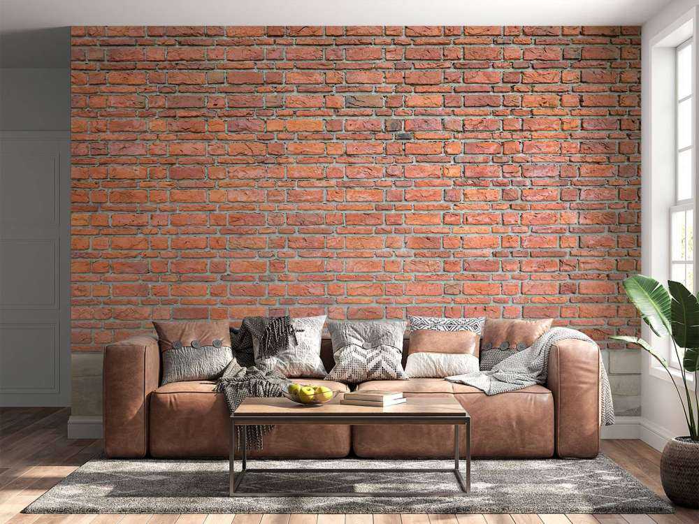 Mursten med gammel beton