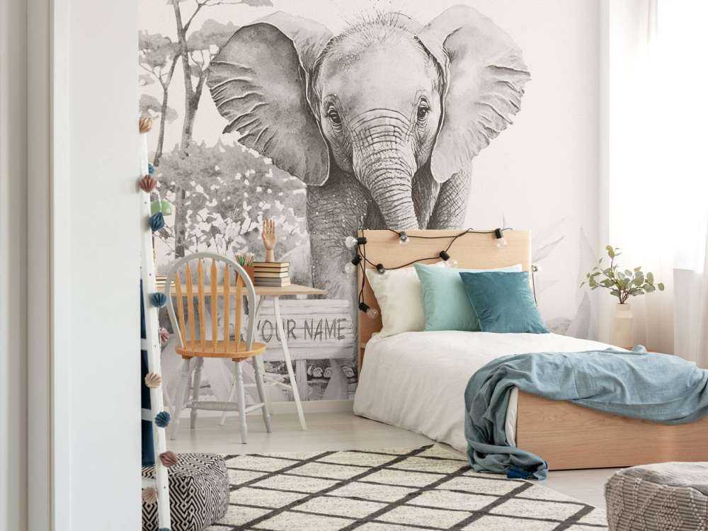 Elefantunge i junglen beige