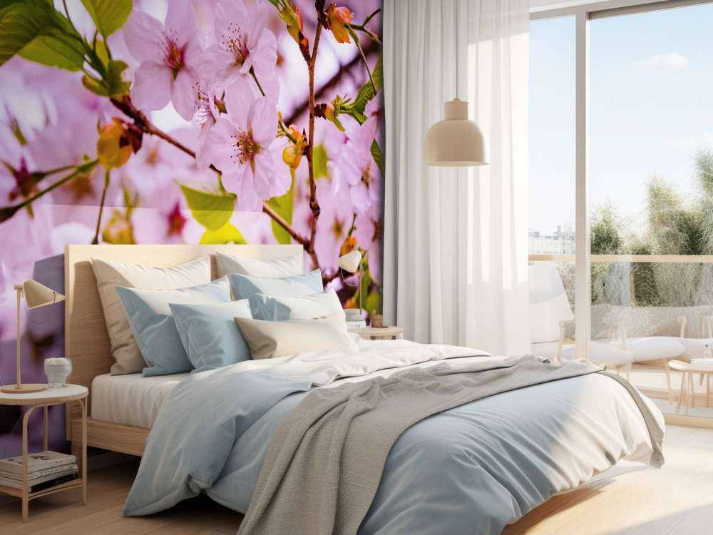 Lyserøde blomster med kronblade