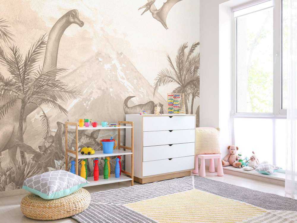 Forskellige dinoer i taupe