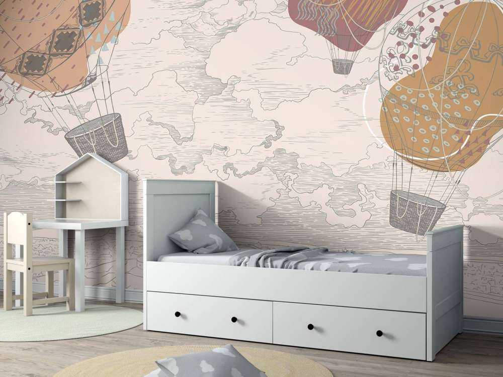 Farvede varmluftballoner