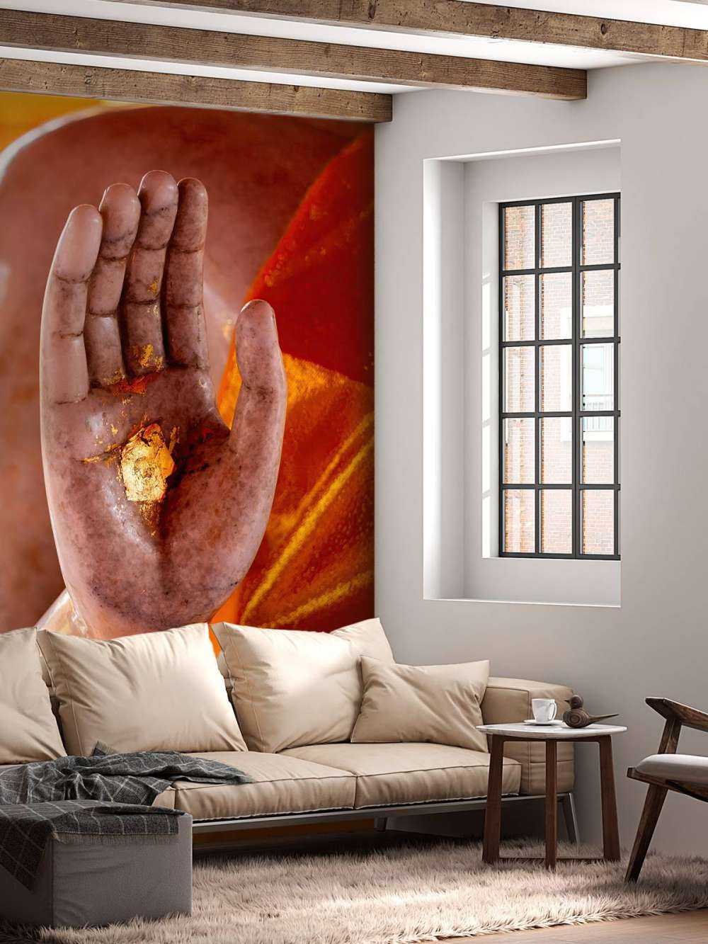 Palme med guldplade Tempelkompleks Bangkok (Thailand) 