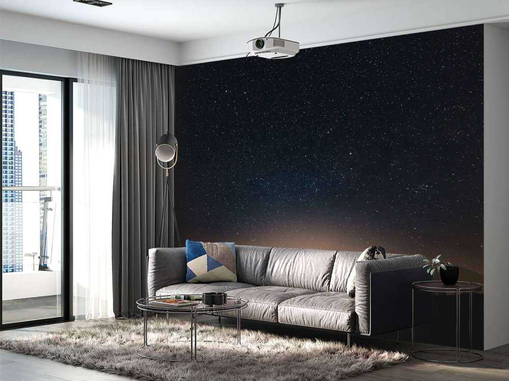 Solnedgang med stjerner