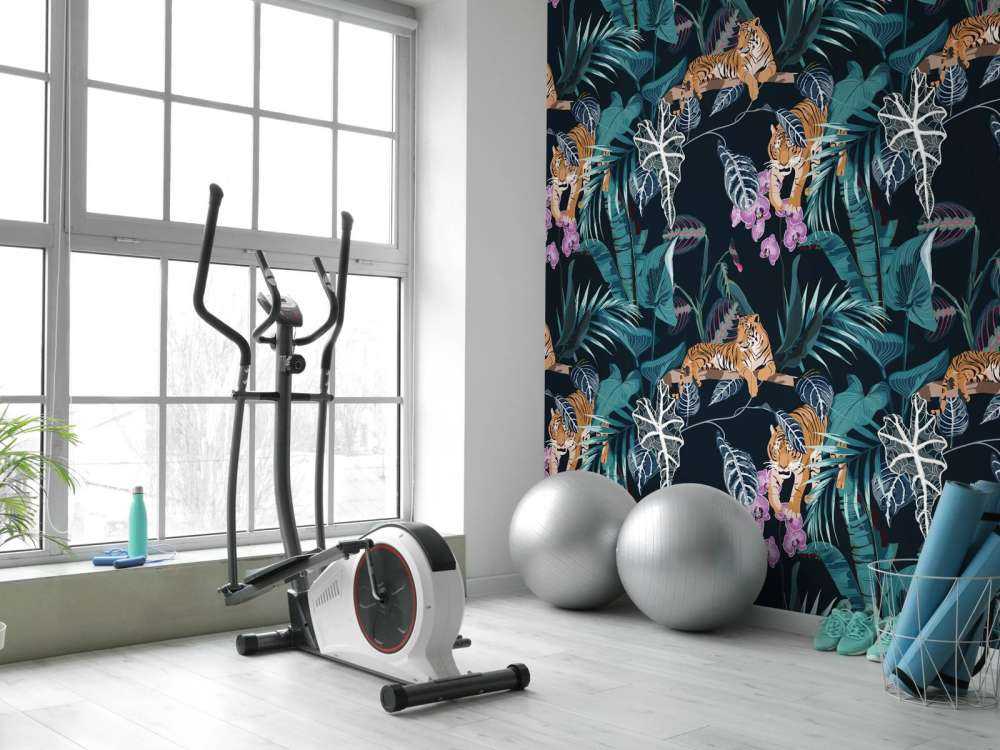 Tigre, blade og blomster