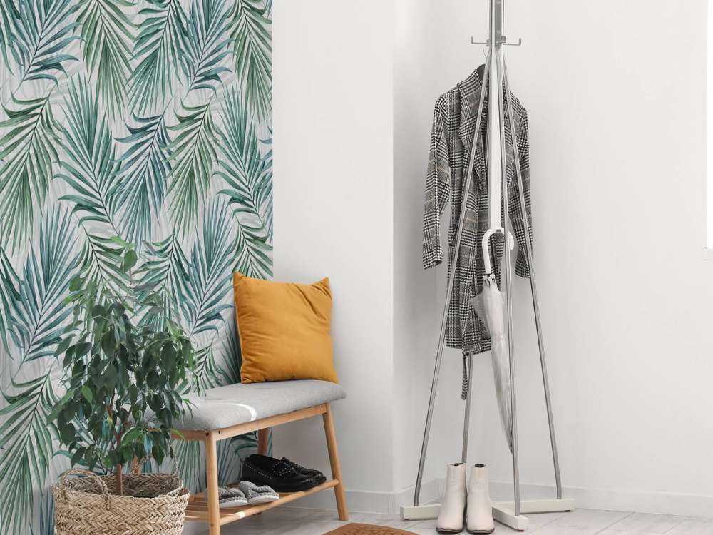 Blå og grønne palmeblade