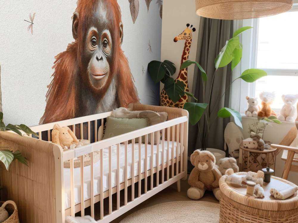 Ung orangutang i junglen taupe