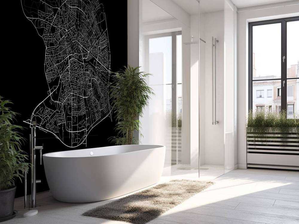 Kart over Apeldoorn, svart