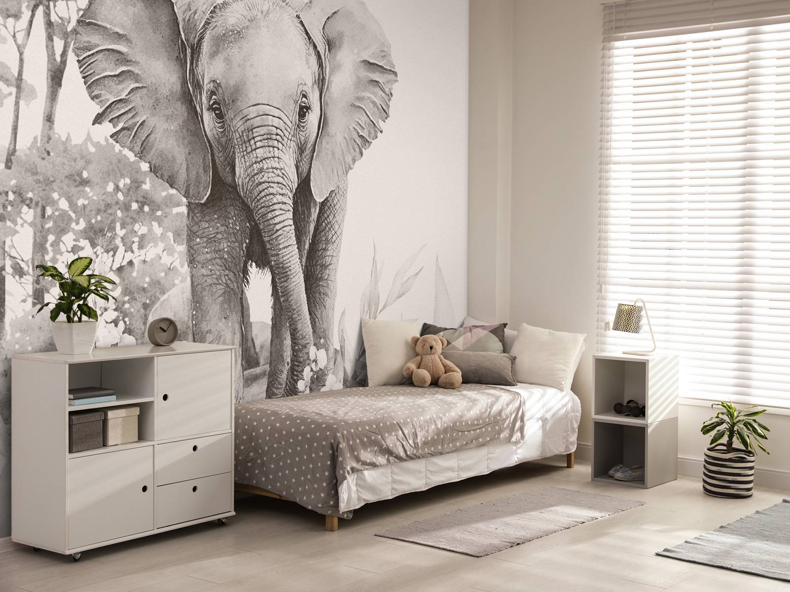 Elefantunge i jungelen beige