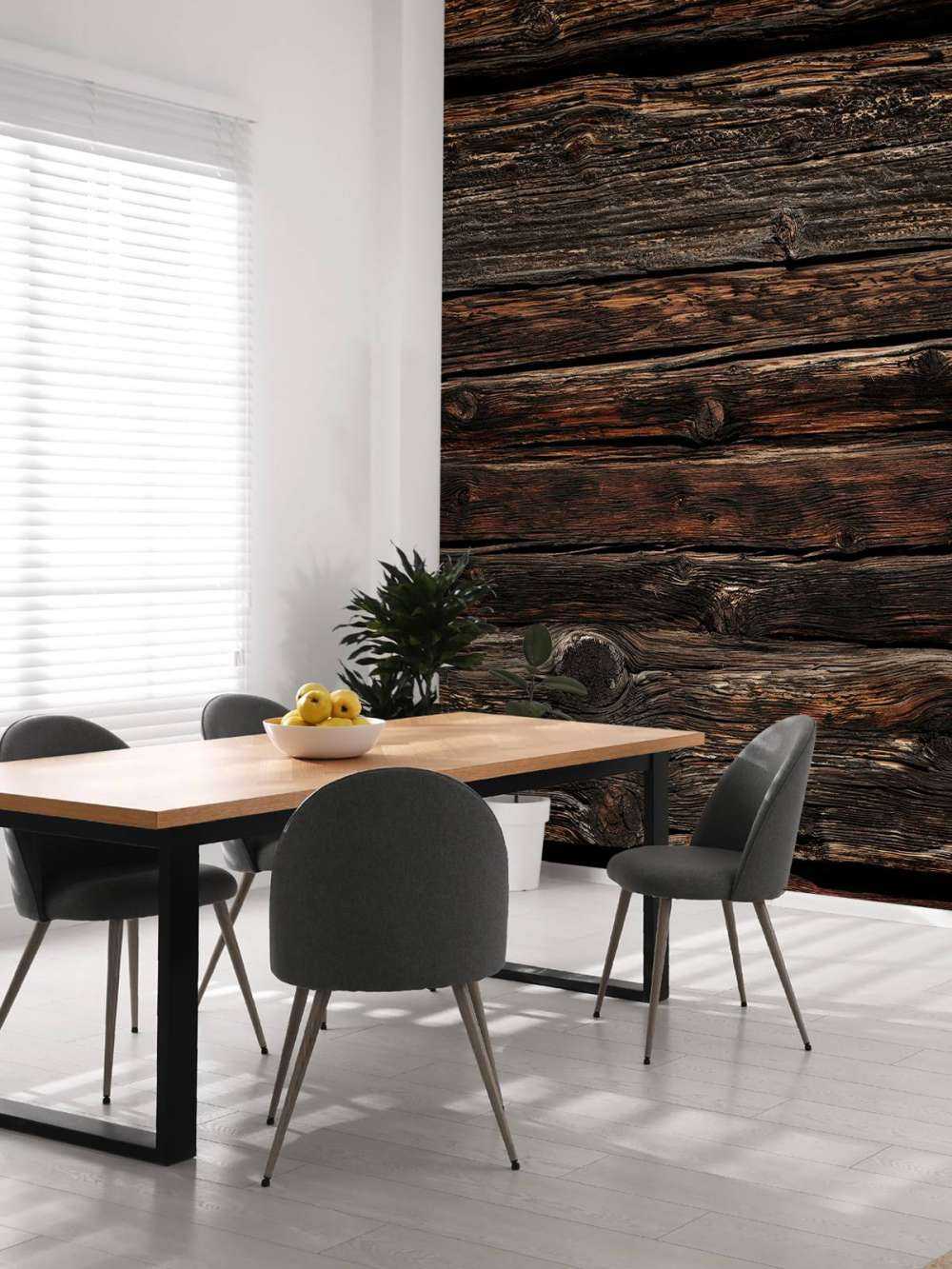 Mørk gammel horisontalt tre