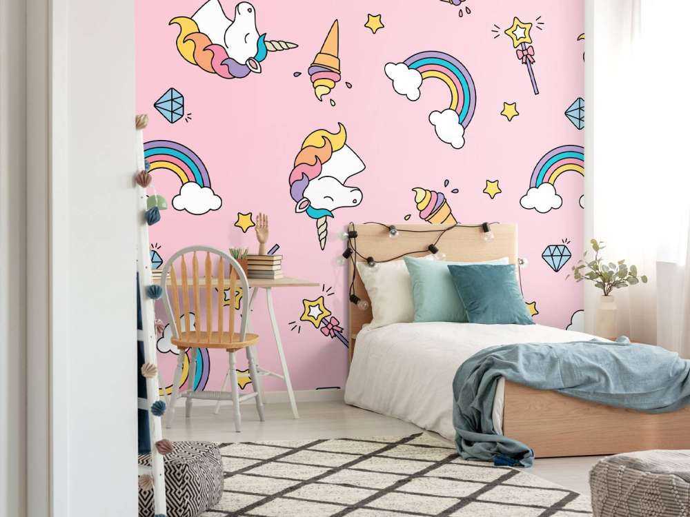 Fargerikt enhjørningsmønster