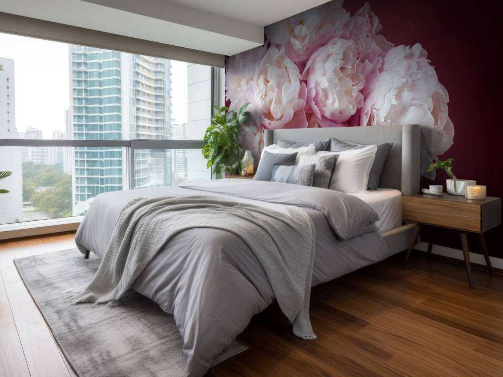 haug med rosa peoner